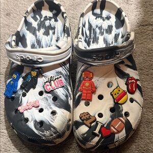 CROCS Monochrome Clogs with Playful Charms